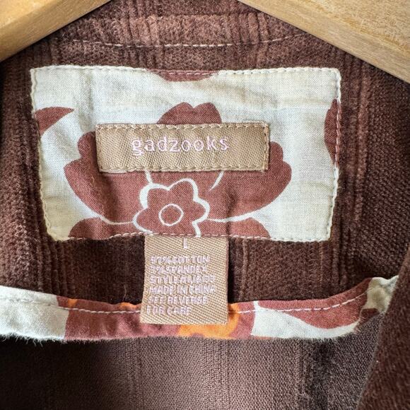 VTG Gadzooks Corduroy Jacket Women’s Large Brown Boho 70s Hippie Fall Festival - Picture 2 of 12